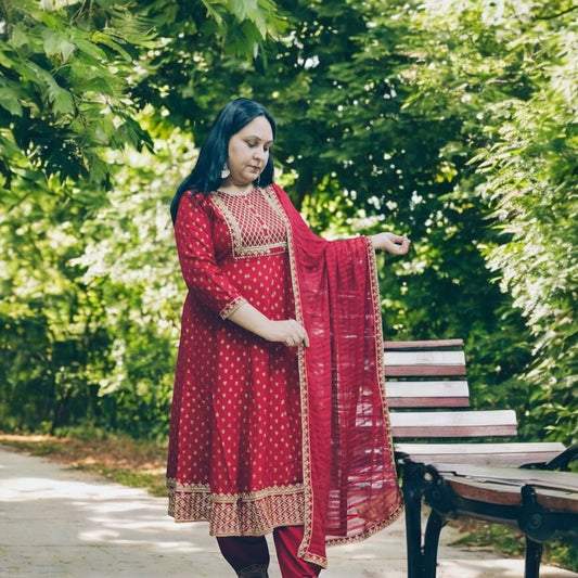 anarkali pants dupptta set