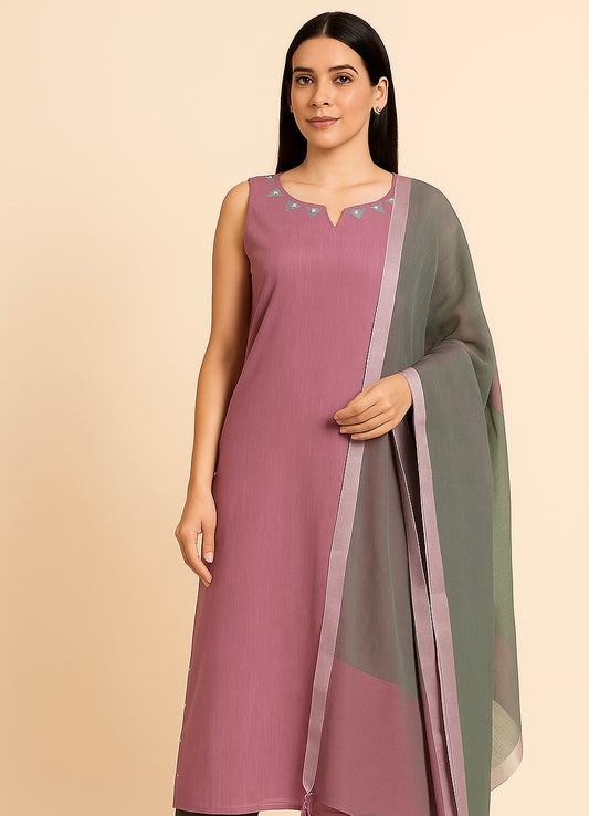 ✨ Elegant Premium Cotton Kurta Set with Jacquard Dupatta ✨